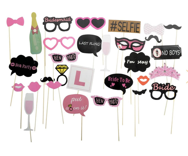PINK HENS PARTY PHOTO PROP KIT